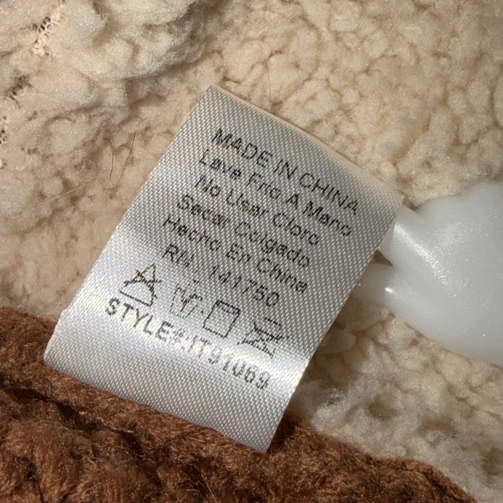 Orange Creek Sherpa Cardigan Coat M/L Brown Faux Suede Knit Boho Western Jacket - Picture 4 of 7